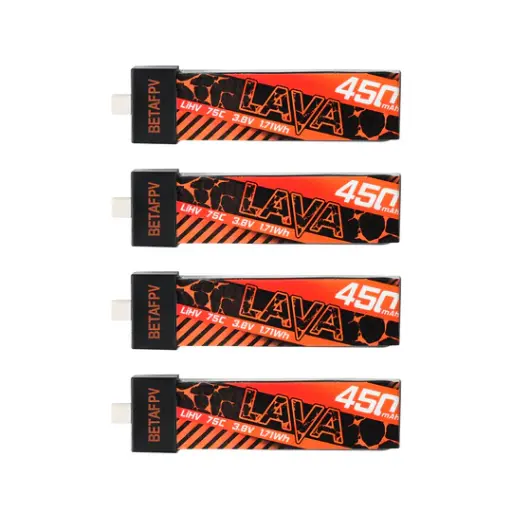 [BETAFPV-002-N] BetaFPV - Batterie LAVA 1S 450 mAh 75C (4 pièces)